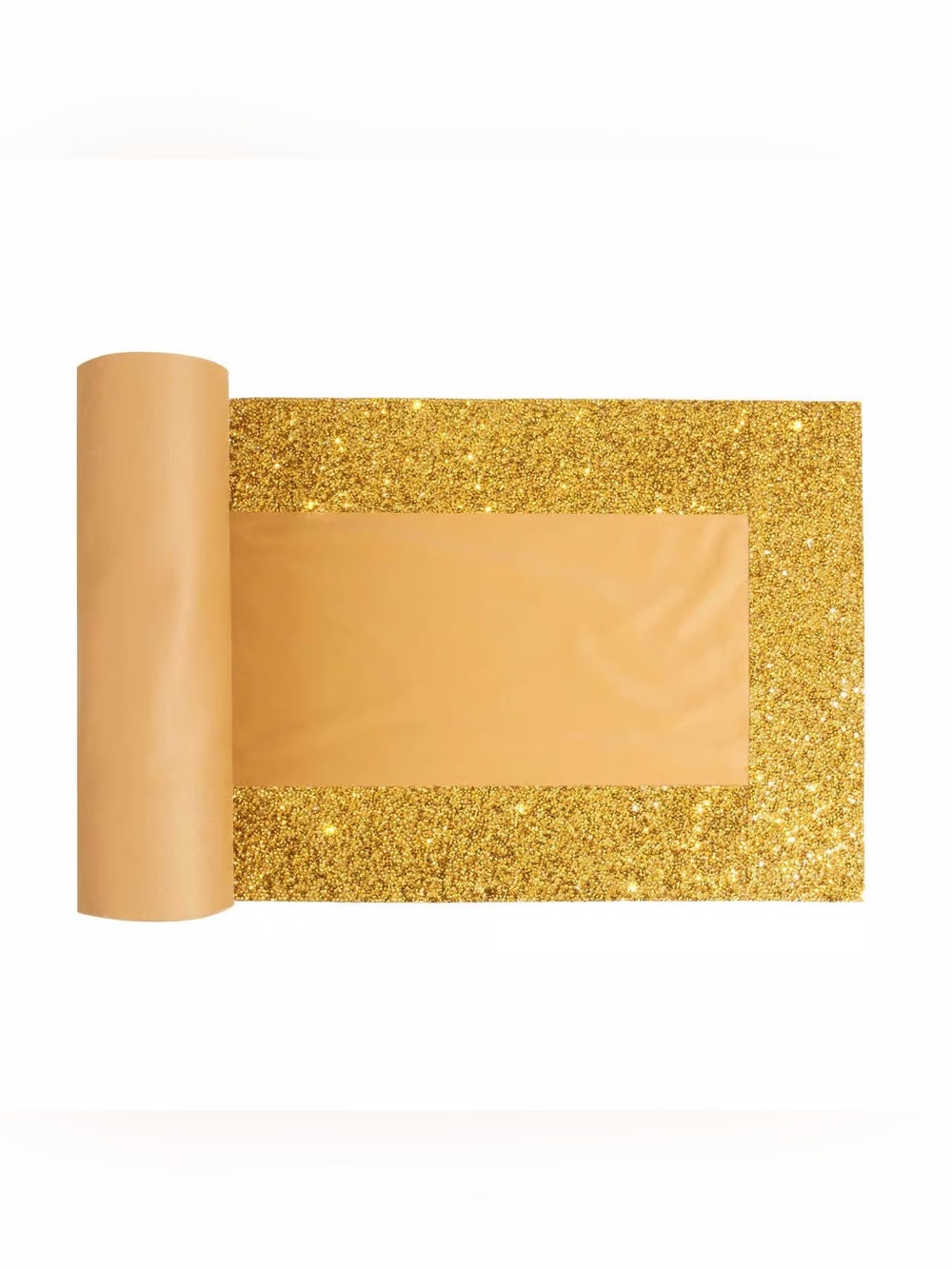 Sparkles Home Luminous Border Velvet Table Runner gold Rhinestone Trim 72"x13"